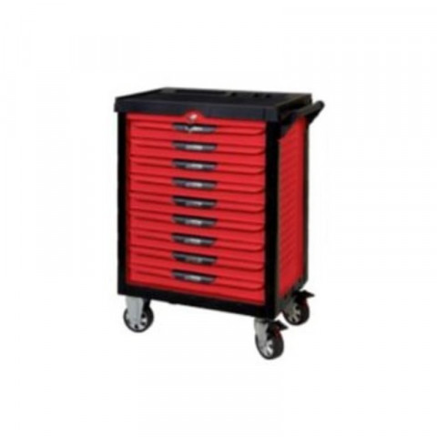 Servante pearlline rouge 9 tiroirs équipée de 158 outils