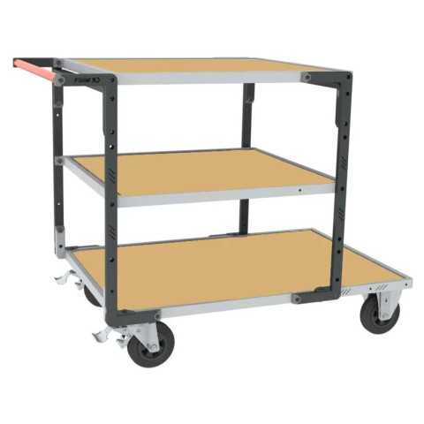 Servante FLAT-PACK™ 3 plateaux médium 1 plateau 1200 x 800 mm et 2 plateaux 900 x 800 mm roues CC 400 kg - 884732233