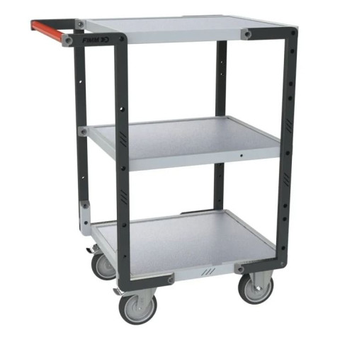 Servante FLAT-PACK™ 3 plateaux mélaminé 550 x 500 mm roues TPE 250 kg - 884720122