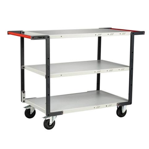 Servante FLAT-PACK™ 3 plateaux mélaminé double poignées 1000 x 600 mm roues CC 250 kg - 884722117