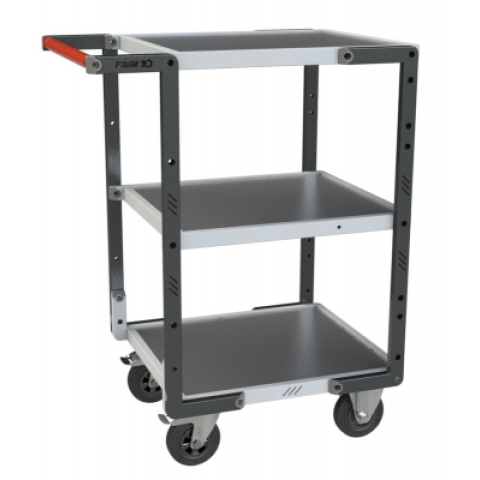 Servante FLAT-PACK™ 3 plateaux tôle 550 x 500 mm roues CC 250 kg - 884720312