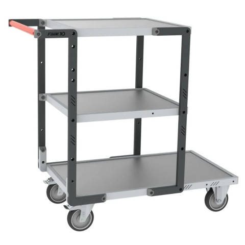 Servante FLAT-PACK™ 3 plateaux tôle galva 1 plateau 850 x 500 mm et 2 plateaux 550 x 500 mm roues TPE 250 kg - 884721323