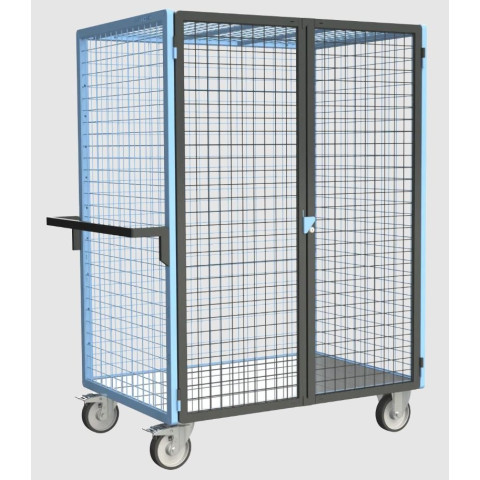 Servante grillagée 4 côtés verrouillable plateau tôle galva 1200 x 800 mm 500 kg - 880725263