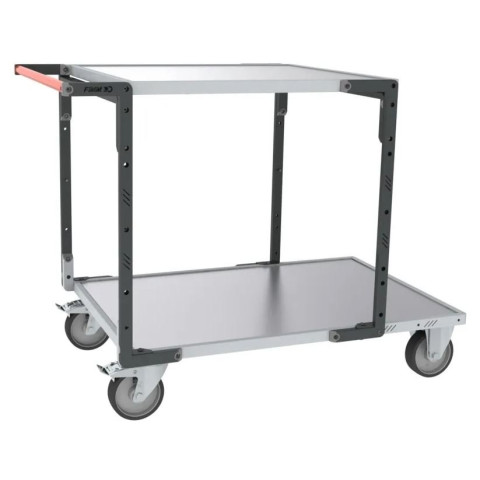 Servante montée FLAT-PACK™ 2 plateaux tôle galva 1 plateau 1200 x 800 mm et 1 plateau 900 x 800 mm roues TPE 400 kg - 886732441