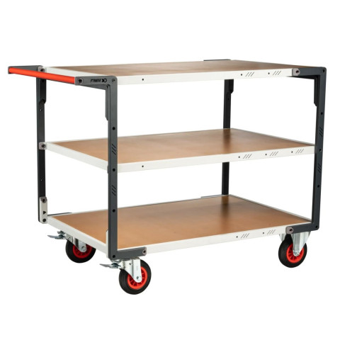 Servante montée FLAT-PACK™ 3 plateaux médium 1200 x 800 mm roues CC 400 kg - 886732234