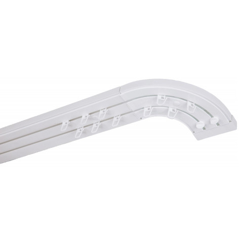 Simi rail de plafond tringle en pvc pour rideaux à crochets    blanc   double rail courbé 360 cm