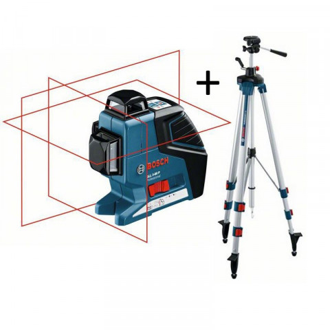 Laser en croix GLL 3-80 P + Trépied BT 250 BOSCH Professional - 060106330B
