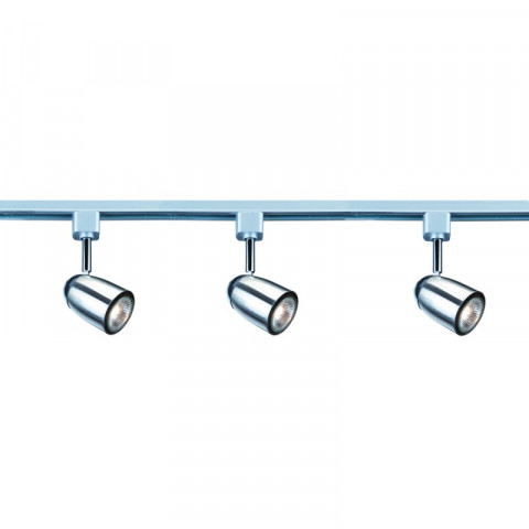 Spot dôme argent satiné et chrome pour rail