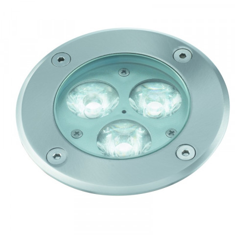 Spot encastrable led, rond, acier inoxydable et verre