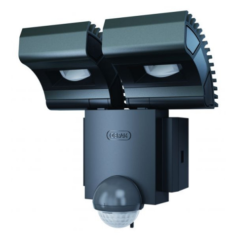 Spot led ext noxlite 2x8 watt finition grise - couleur éclairage au choix, détecteur - oui