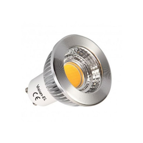 Spot led gu10 cob 5 watt (eq. 45 watt) dimmable - alu - couleur - blanc chaud 3000°k