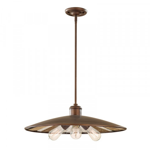 Suspenion urban renewal, bronze et verre miroir, 54 cm