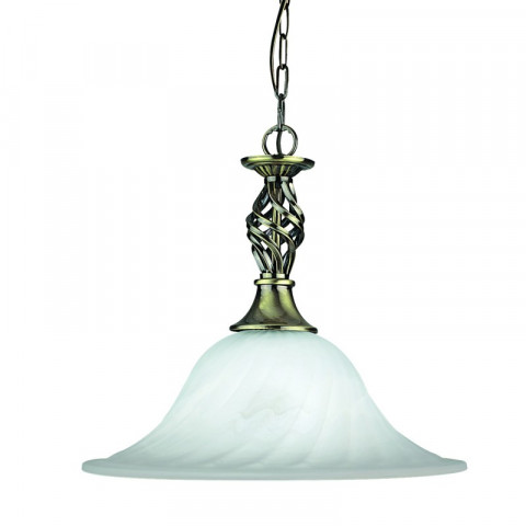Suspension 1 ampoule  cameroon, en laiton antique et verre marbré