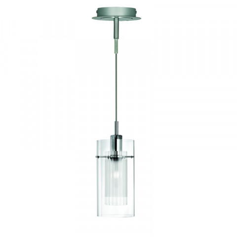 Suspension 1 ampoule duo1 en chrome et verre
