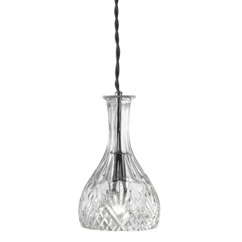 Suspension 13 cm pendant, en chrome et verre