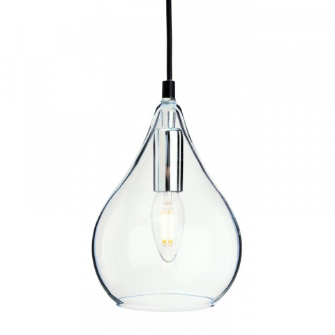 Suspension 15 cm omar, chrome et verre