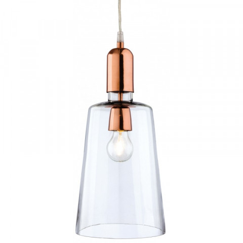 Suspension 17 cm craft, cuivre et verre