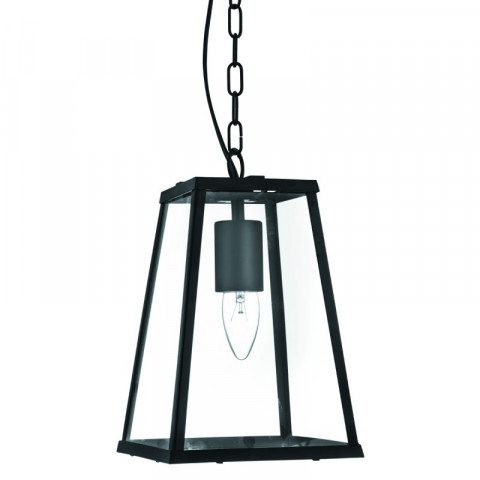 Suspension 18 cm voyager, noir, en verre