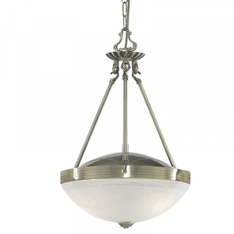 Suspension 2 ampoules regency, en laiton antique et verre acide