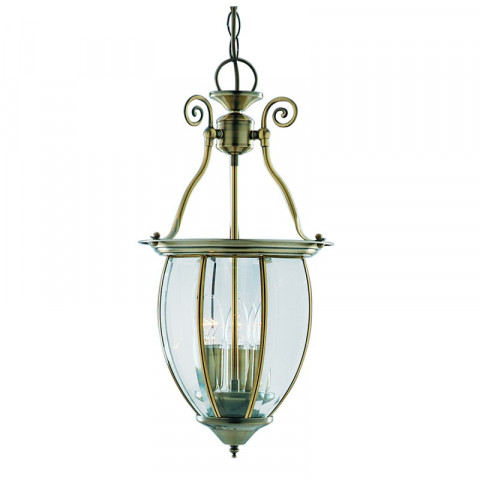 Suspension 27 cm lanterns, en laiton antique et verre