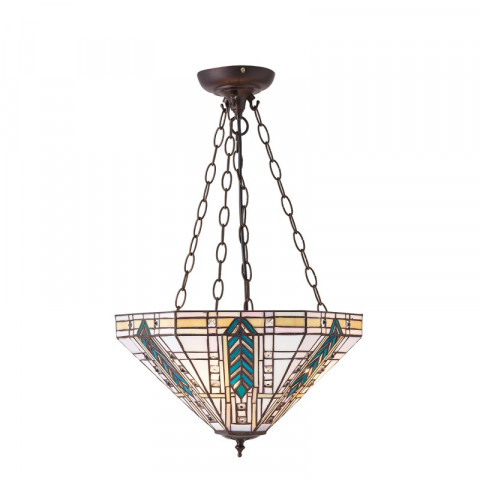 Suspension 3 ampoules lloyd 42 cm, verre et métal