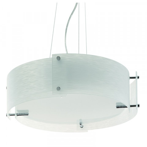Suspension 3 ampoules pendant, en chrome et verre
