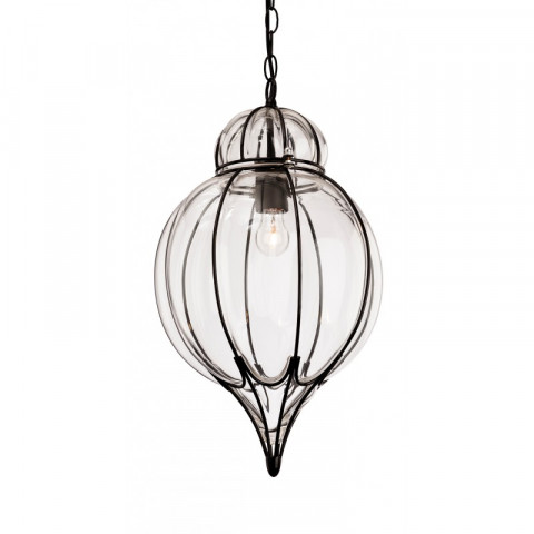 Suspension 30 cm pascal, chrome et verre