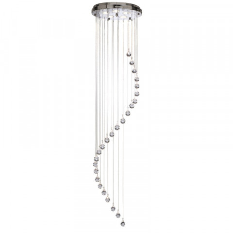 Suspension 5 ampoules hallway, en chrome et cristal