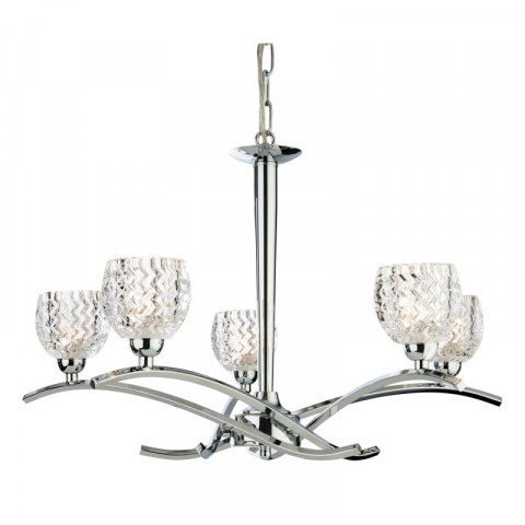 Suspension 5 ampoules maple, chrome et verre