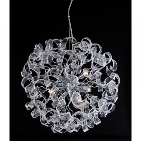 Suspension 6 ampoules cosmic, chrome et verre