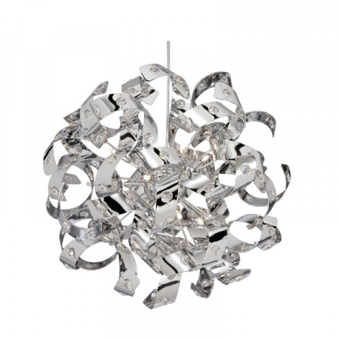 Suspension 6 ampoules curls en chrome et cristal