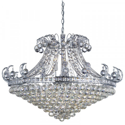 Suspension 8 ampoules bloomsbury, en chrome et cristal