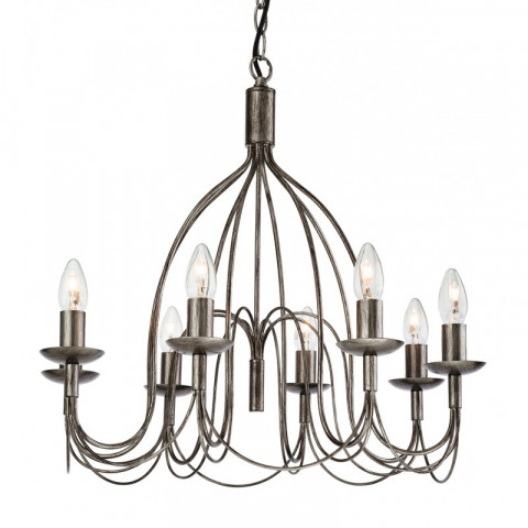 Suspension 8 ampoules regency, argent ancien