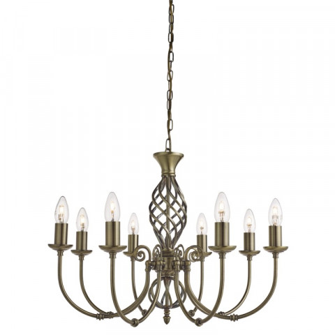 Suspension 8 ampoules zanzibar, en laiton antique