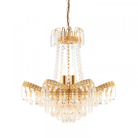 Suspension adagio, or et verre, 9 ampoules