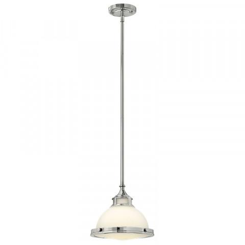 Suspension amelia, chrome et verre, 29 cm