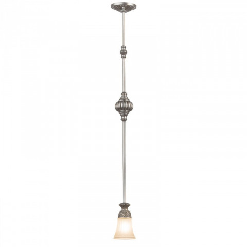Suspension argentée country 1 ampoule 145 cm