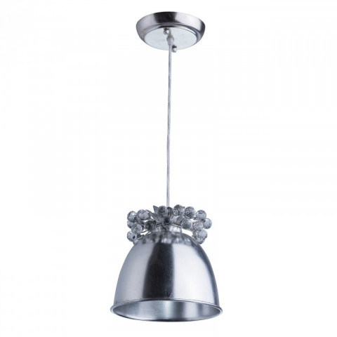 Suspension argentée flora 1 ampoule 115 cm