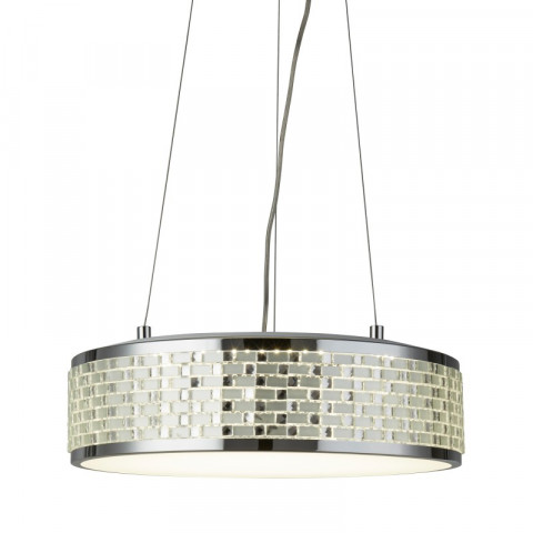 Suspension baltimore, rond, chrome et acrylique