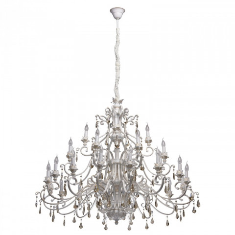 Suspension blanche country 28 ampoules 320 cm