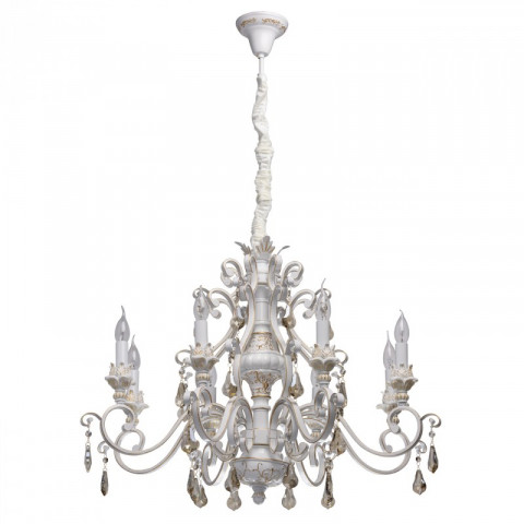 Suspension blanche country 8 ampoules 272 cm