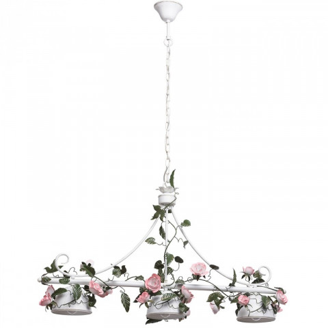 Suspension blanche flora 3 ampoules 130 cm