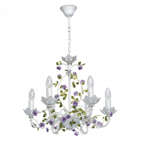 Suspension blanche flora 6 ampoules 122 cm