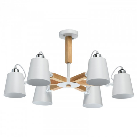 Suspension blanche megapolis 6 ampoules 40 cm