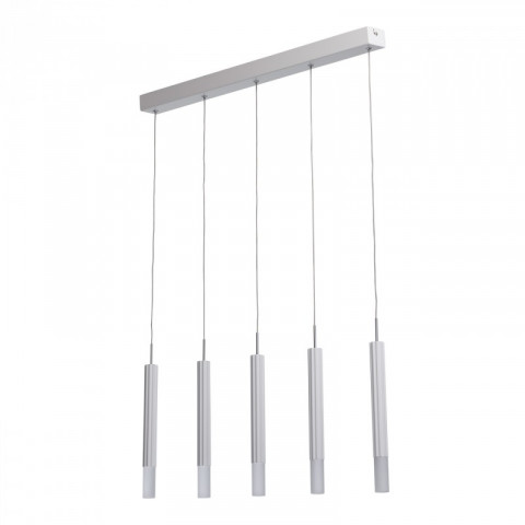 Suspension blanche techno 5 ampoules 150 cm