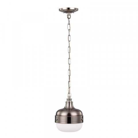 Suspension cadence, acier brossé et nickel poli, 1 ampoule