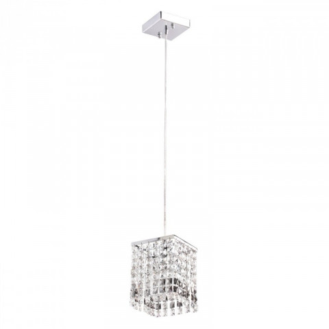 Suspension chromée crystal 1 ampoule 90 cm