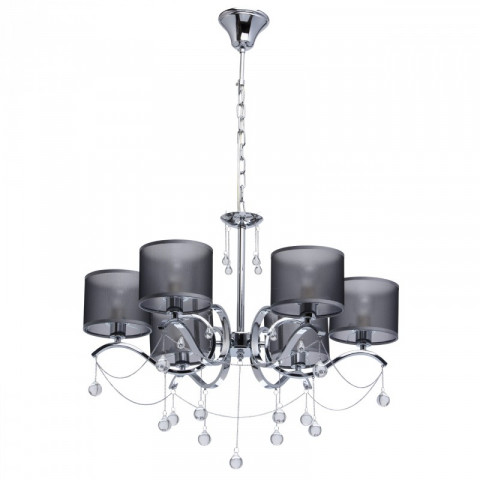 Suspension chromée elegance 6 ampoules 76 cm