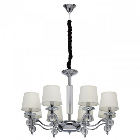 Suspension chromée elegance 8 ampoules 146 cm