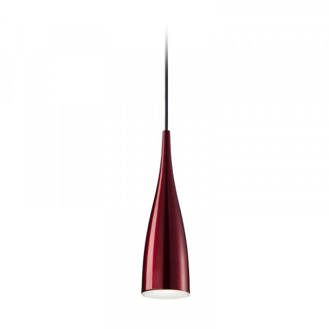 Suspension clear, acier et polycarbonate, rouge